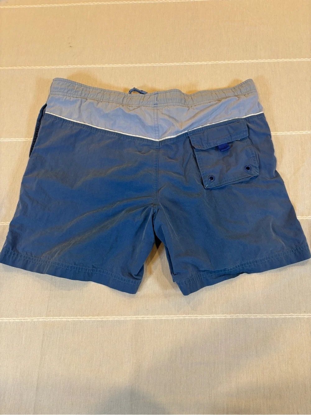 Club Room Blue Colorblock Swim Trunks Men’s Size S Drawstring Mesh Lined Beach